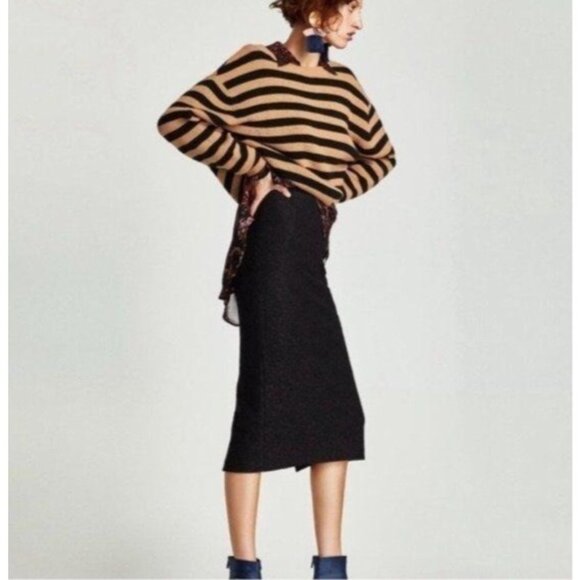 Zara Black High Waist Lace Skirt - Picture 1 of 6